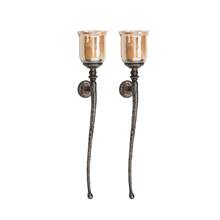 34'' Brown Aluminum Traditional Wall Candle Holder